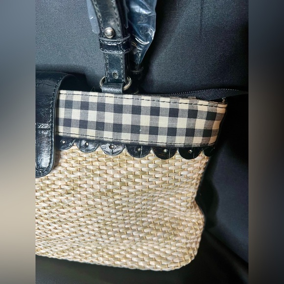 🤩 NEW ITEM! MC Marc Chantel Basket weave And Plaid Shoulder Bag Purse - Picture 4 of 10